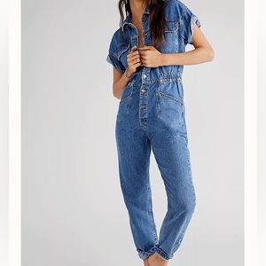 Free people denim jumpsuit